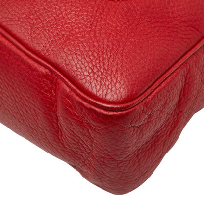 Gucci Bamboo 2-Way Shoulder Bag Red Leather
