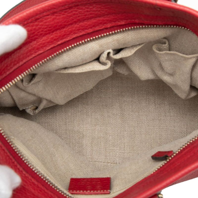 Gucci GG Canvas 2-Way Shoulder Bag Beige Red