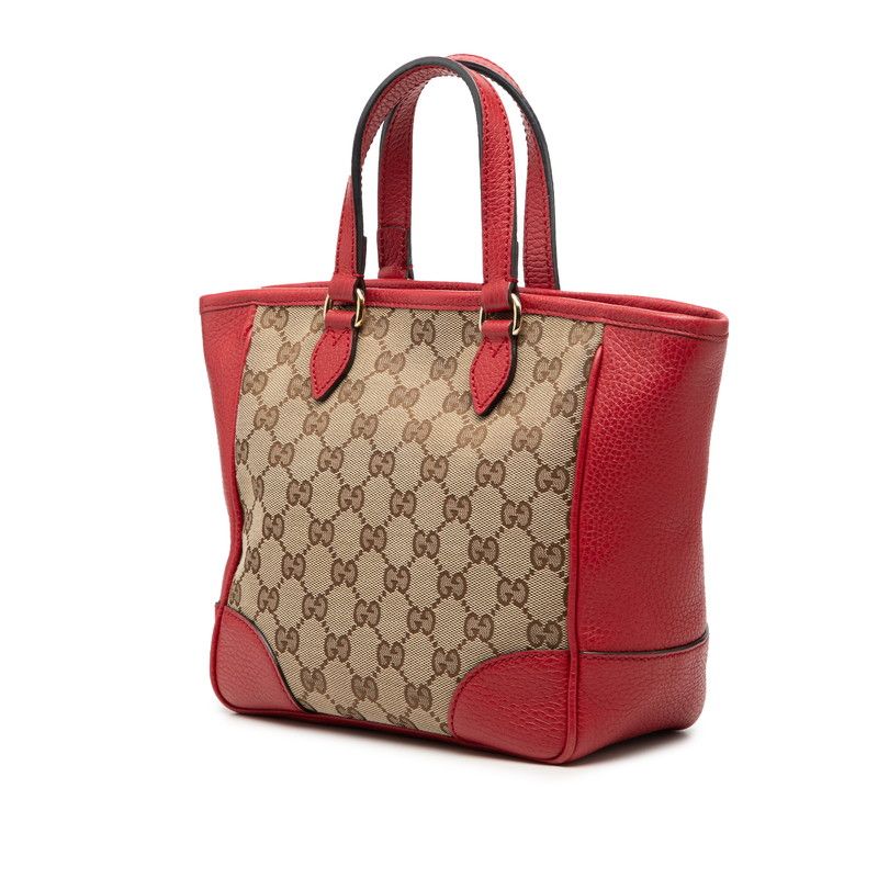 Gucci GG Canvas 2-Way Shoulder Bag Beige Red