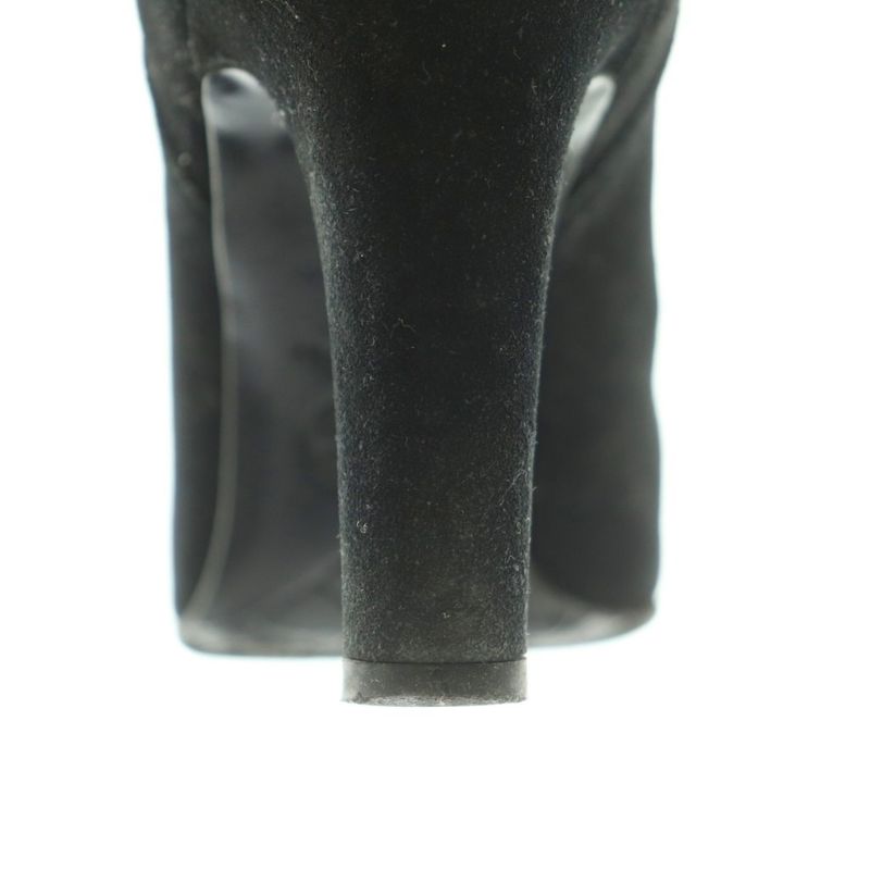 Chanel Bootie Suede Cap Toe CC Logo Side Gore 37C Black