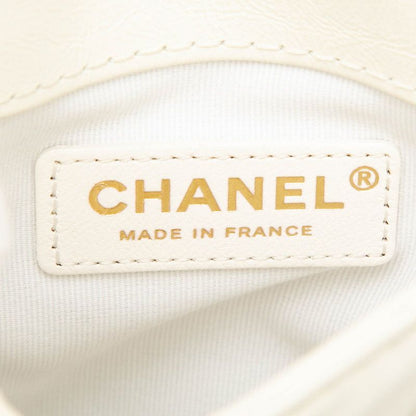 Chanel CC Logo Quilted Chain Shoulder Bag 2-Way White