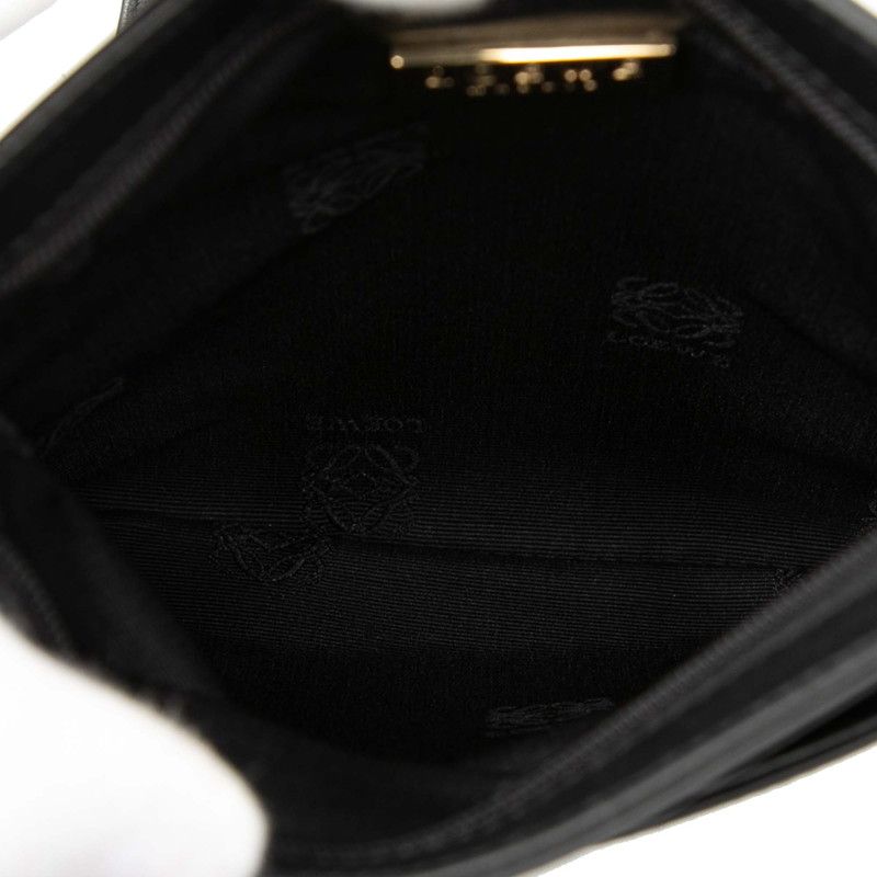 Loewe Anagram Crossbody Shoulder Bag Pochette Black Leather
