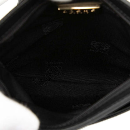 Loewe Anagram Crossbody Shoulder Bag Pochette Black Leather