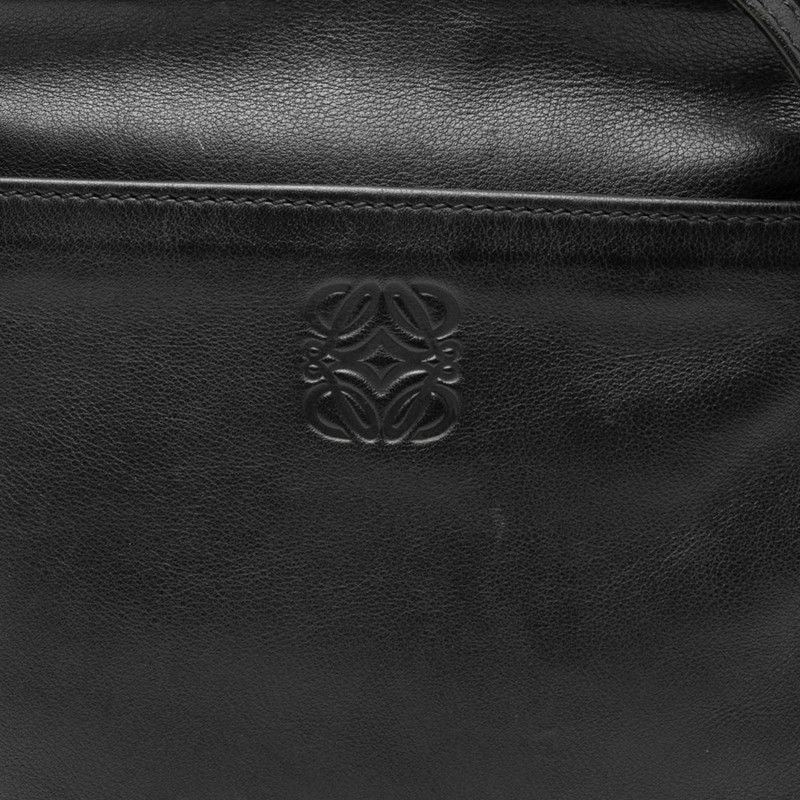 Loewe Anagram Crossbody Shoulder Bag Pochette Black Leather