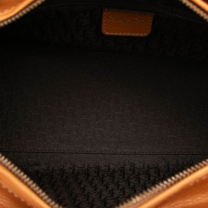 Dior Large 2-Way Shoulder Bag Brown Leather