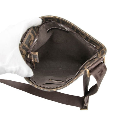 Fendi Zucca Crossbody Shoulder Bag Brown