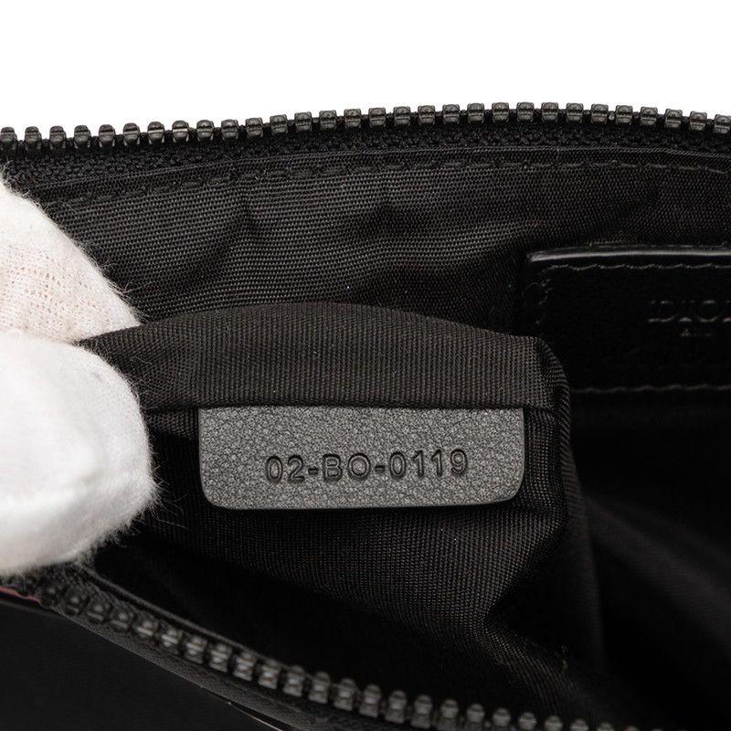 Dior Kaws Pouch Clutch Black Multicolor Nylon Leather