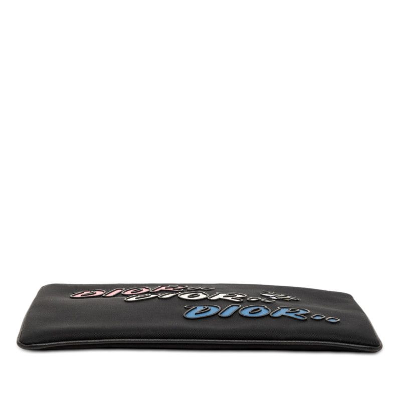 Dior Kaws Pouch Clutch Black Multicolor Nylon Leather