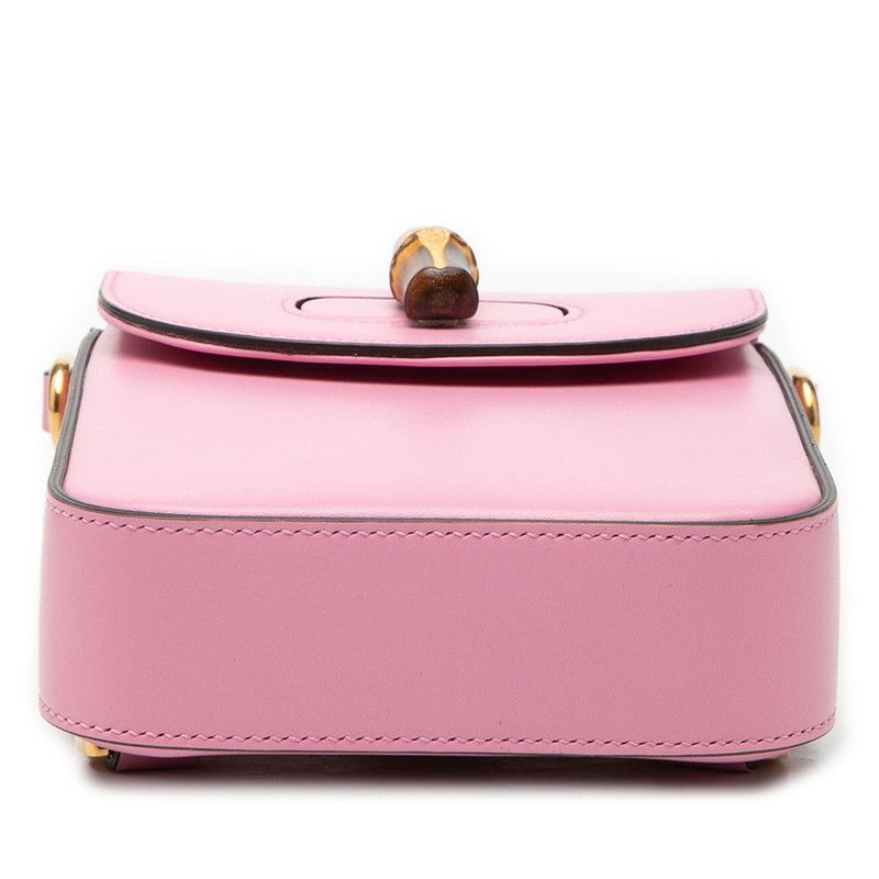 Gucci Bamboo Mini Backpack Shoulder Bag 3Way Pink Leather