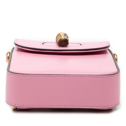 Gucci Bamboo Mini Backpack Shoulder Bag 3Way Pink Leather