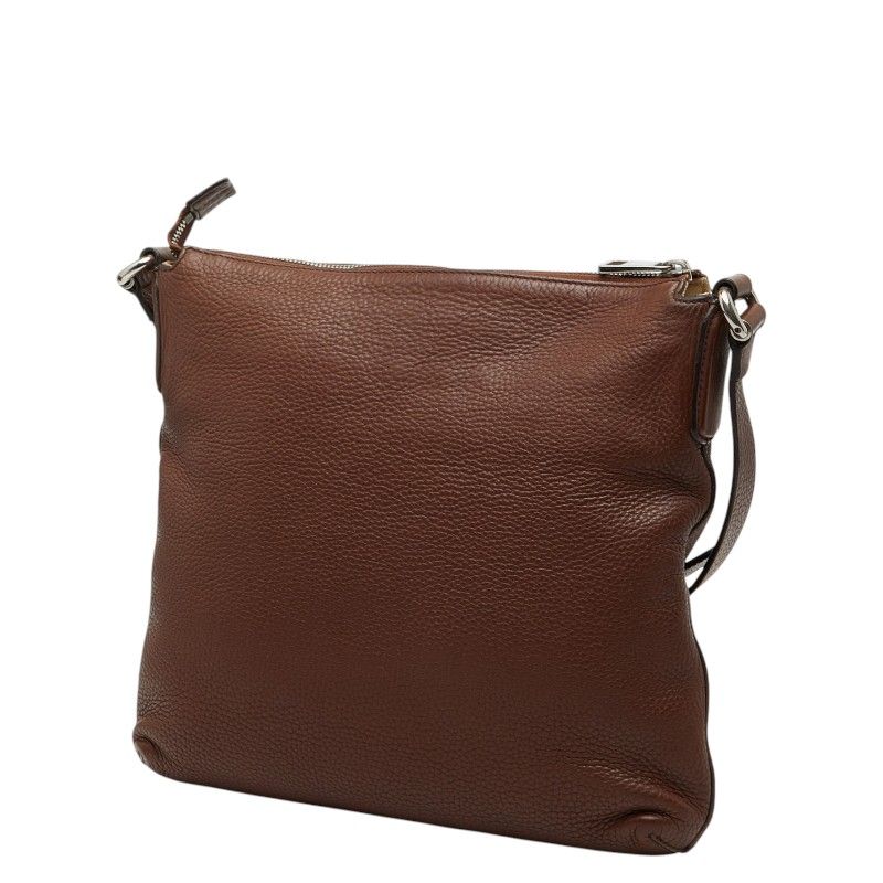 Gucci Interlocking Crossbody Shoulder Bag Brown Leather