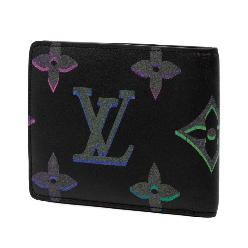 Louis Vuitton Monogram Spotlight Portefeuille Multiple Bifold Wallet Billfold Noir Black Multicolor