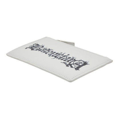 Balenciaga Diy Metal Logo Card Case Coin Purse White Black Leather
