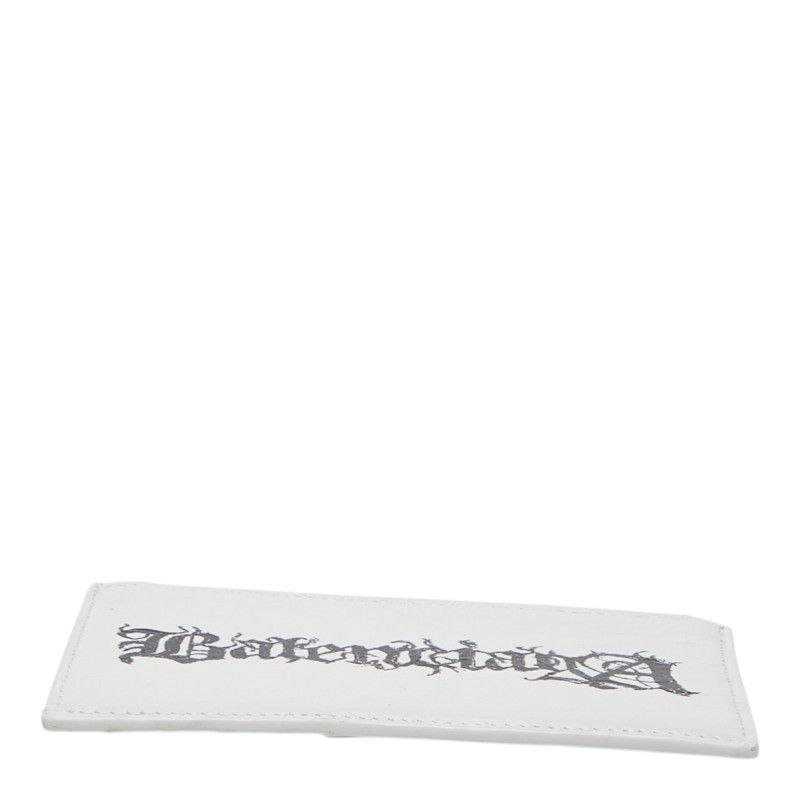 Balenciaga Diy Metal Logo Card Case Coin Purse White Black Leather