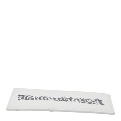 Balenciaga Diy Metal Logo Card Case Coin Purse White Black Leather