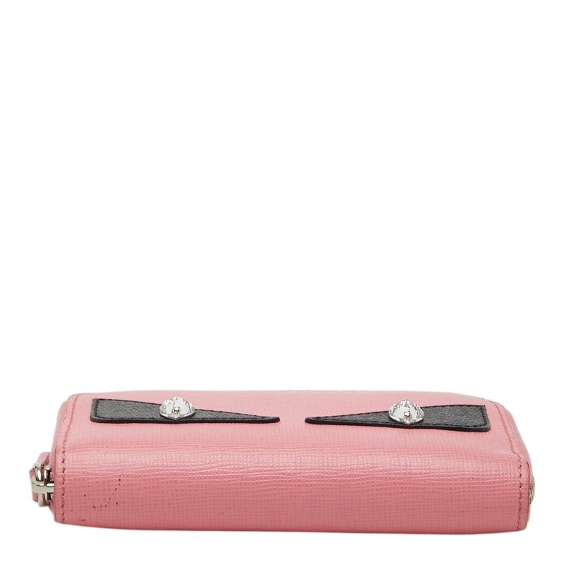 Fendi Monster Star Coin Purse Pink Black Leather
