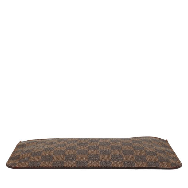 Louis Vuitton Damier Neverfull MM Pouch Brown Leather