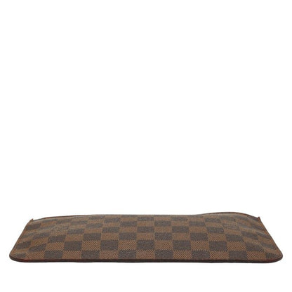 Louis Vuitton Damier Neverfull MM Pouch Brown Leather