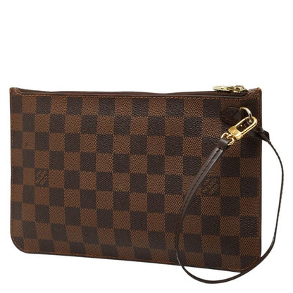Louis Vuitton Damier Neverfull MM Pouch Brown Leather