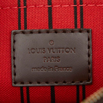 Louis Vuitton Damier Neverfull MM Pouch Brown Leather