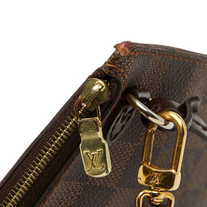 Louis Vuitton Damier Neverfull MM Pouch Brown Leather