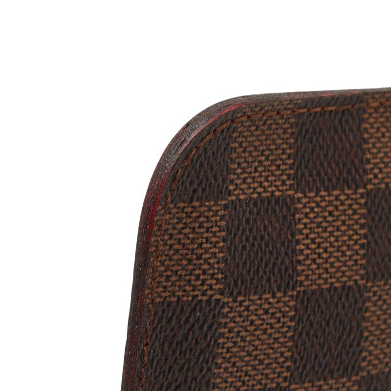 Louis Vuitton Damier Neverfull MM Pouch Brown Leather