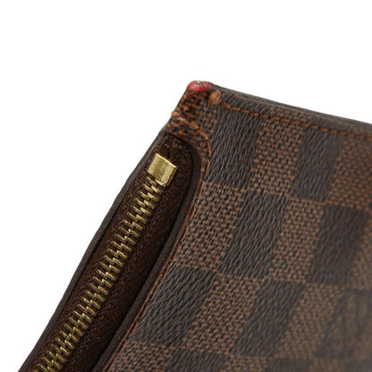 Louis Vuitton Damier Neverfull MM Pouch Brown Leather