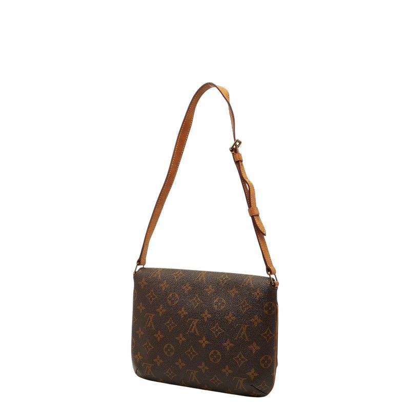 Louis Vuitton Monogram Musette Tango Short Brown Leather Shoulder Bag