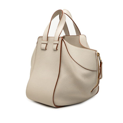 Loewe Anagram Hammock Small Shoulder Bag Drawstring 2-Way White Leather