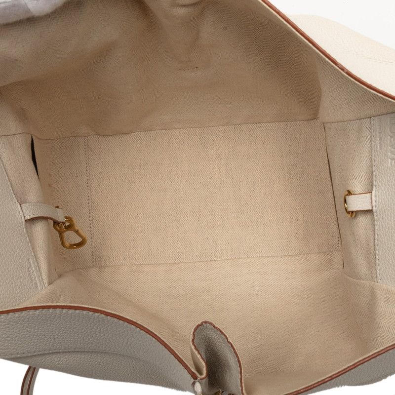 Loewe Anagram Hammock Small Shoulder Bag Drawstring 2-Way White Leather