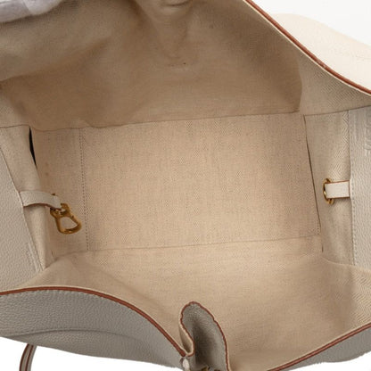 Loewe Anagram Hammock Small Shoulder Bag Drawstring 2-Way White Leather