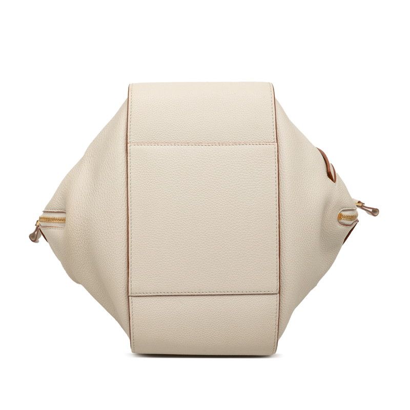 Loewe Anagram Hammock Small Shoulder Bag Drawstring 2-Way White Leather