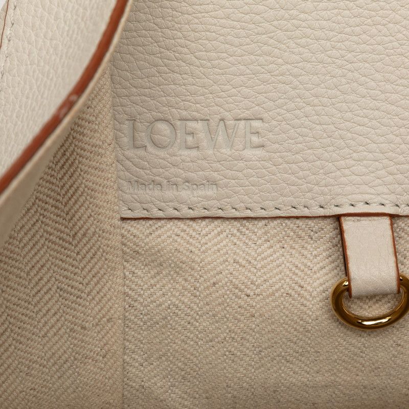 Loewe Anagram Hammock Small Shoulder Bag Drawstring 2-Way White Leather