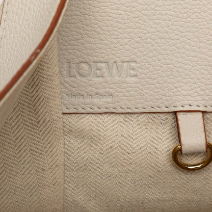 Loewe Anagram Hammock Small Shoulder Bag Drawstring 2-Way White Leather