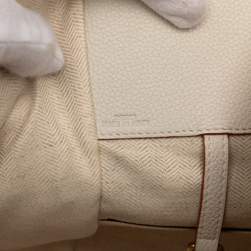 Loewe Anagram Hammock Small Shoulder Bag Drawstring 2-Way White Leather