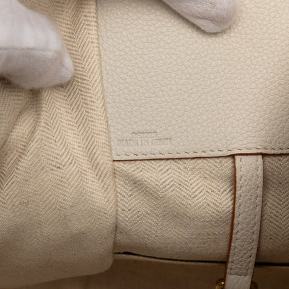 Loewe Anagram Hammock Small Shoulder Bag Drawstring 2-Way White Leather
