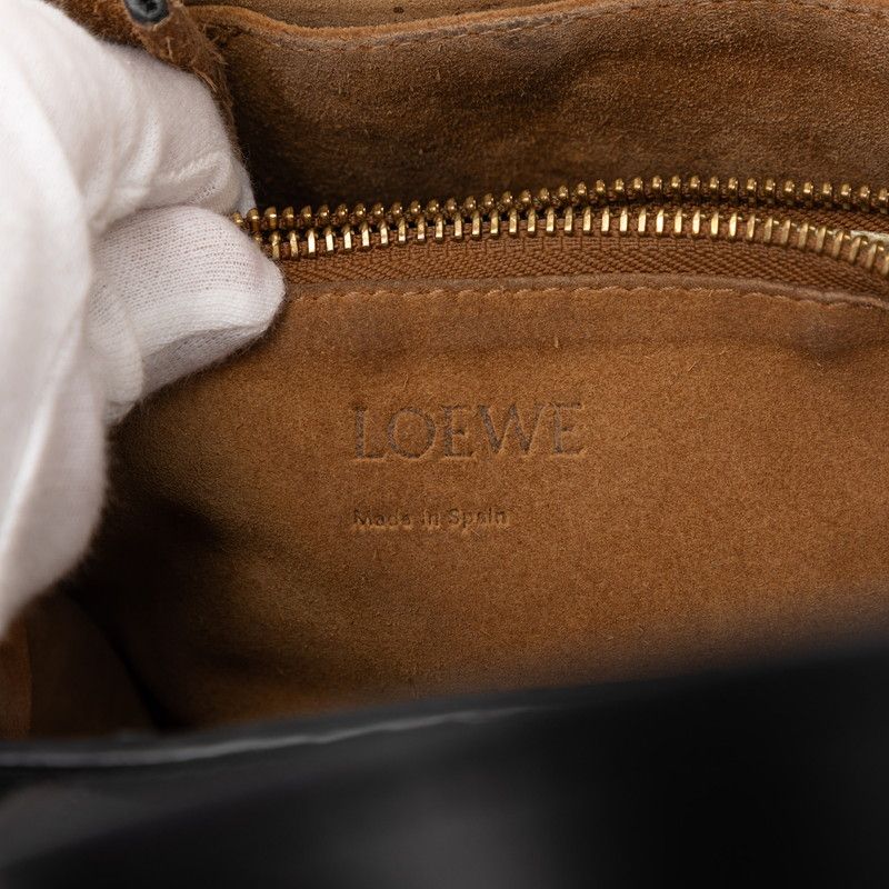 Loewe Anagram Gate Small Top Handle Shoulder Bag 2-Way Black Leather