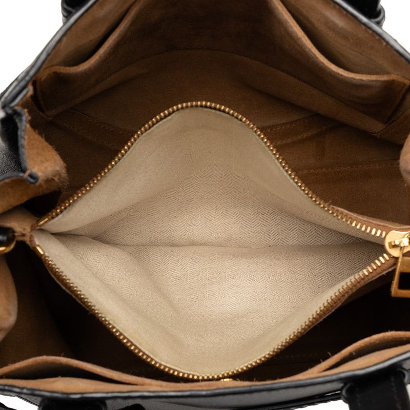 Loewe Anagram Gate Small Top Handle Shoulder Bag 2-Way Black Leather