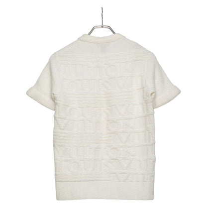 Louis Vuitton Logo Short Sleeve Knit Top L Ivory Wool