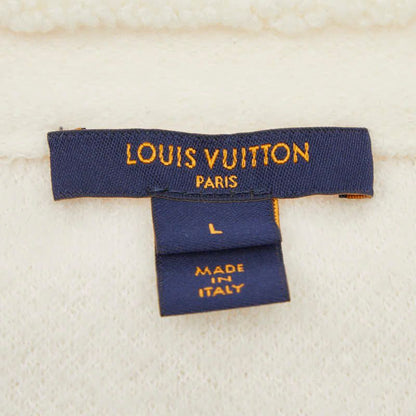 Louis Vuitton Logo Short Sleeve Knit Top L Ivory Wool