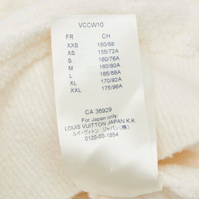 Louis Vuitton Logo Short Sleeve Knit Top L Ivory Wool