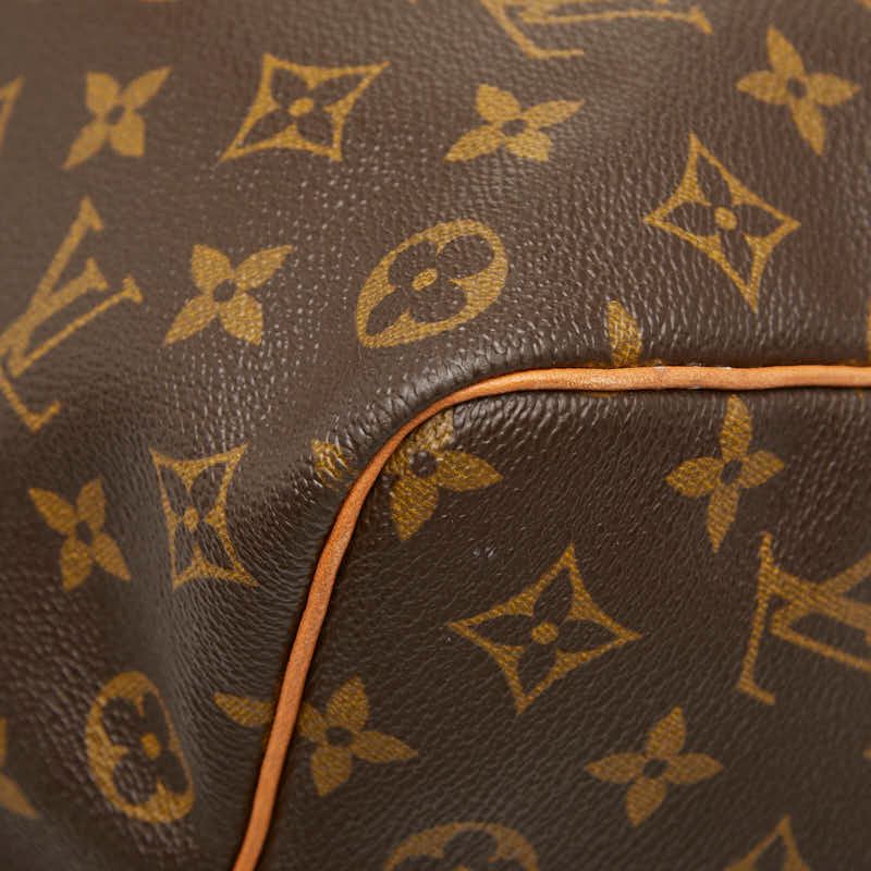 Louis Vuitton Monogram Keepall 45 Boston Bag Brown Leather
