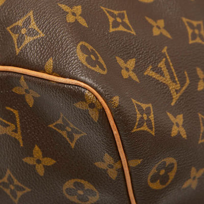 Louis Vuitton Monogram Keepall 45 Boston Bag Brown Leather