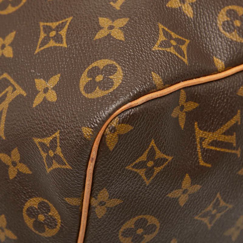 Louis Vuitton Monogram Keepall 45 Boston Bag Brown Leather