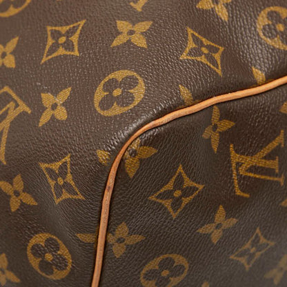 Louis Vuitton Monogram Keepall 45 Boston Bag Brown Leather