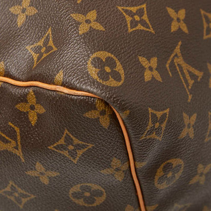 Louis Vuitton Monogram Keepall 45 Boston Bag Brown Leather