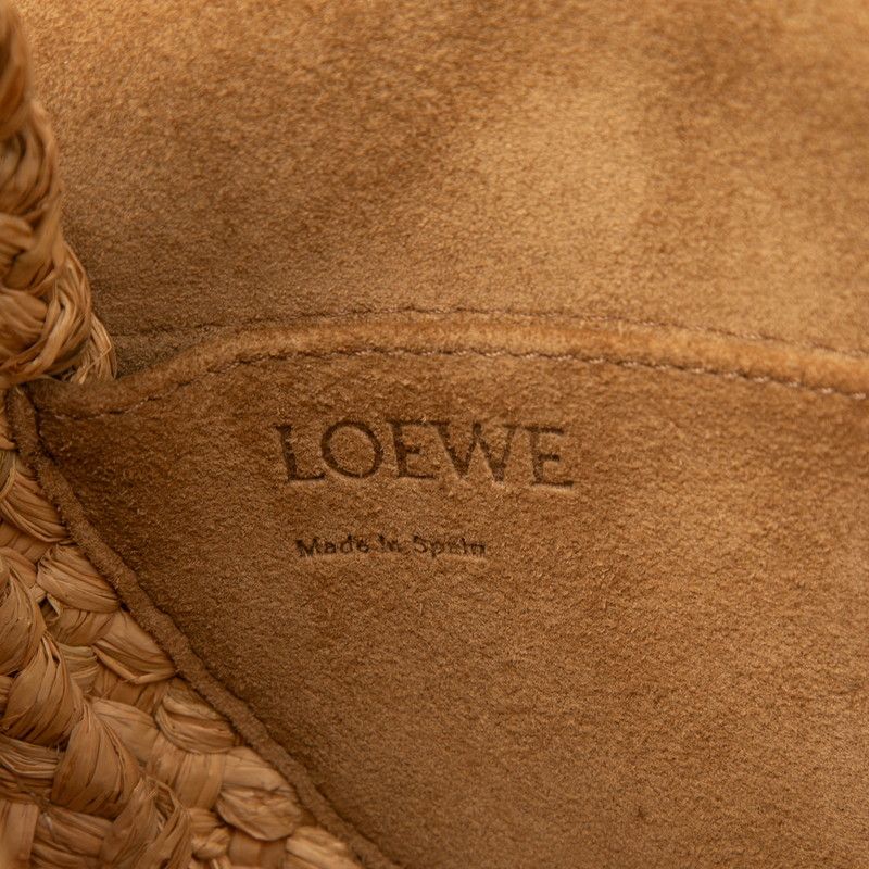 Loewe Anagram Gate Beige Orange Raffia Leather