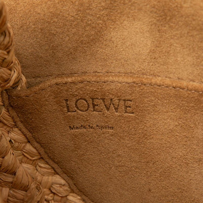 Loewe Anagram Gate Beige Orange Raffia Leather