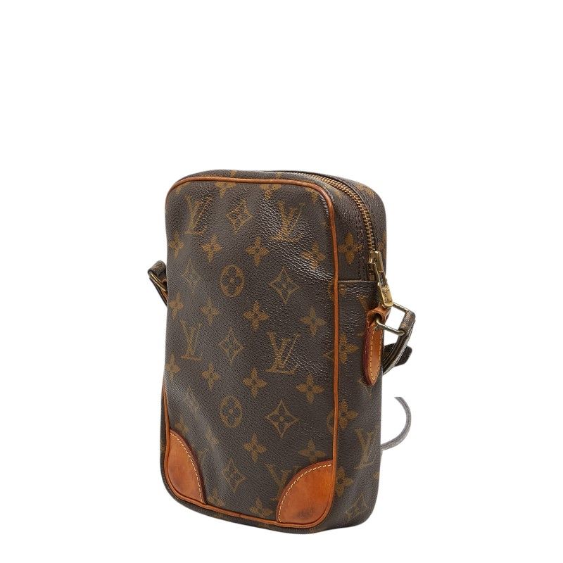 Louis Vuitton Monogram Danube Crossbody Shoulder Bag Brown Leather