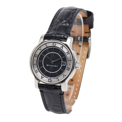 Bvlgari Solo Tempo External Watch Silver Black Stainless Steel